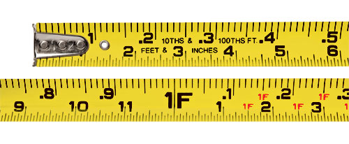 Keson PGTFD16V Short Tape Measure with Nylon Coated Steel Blade and Toggle  Lock